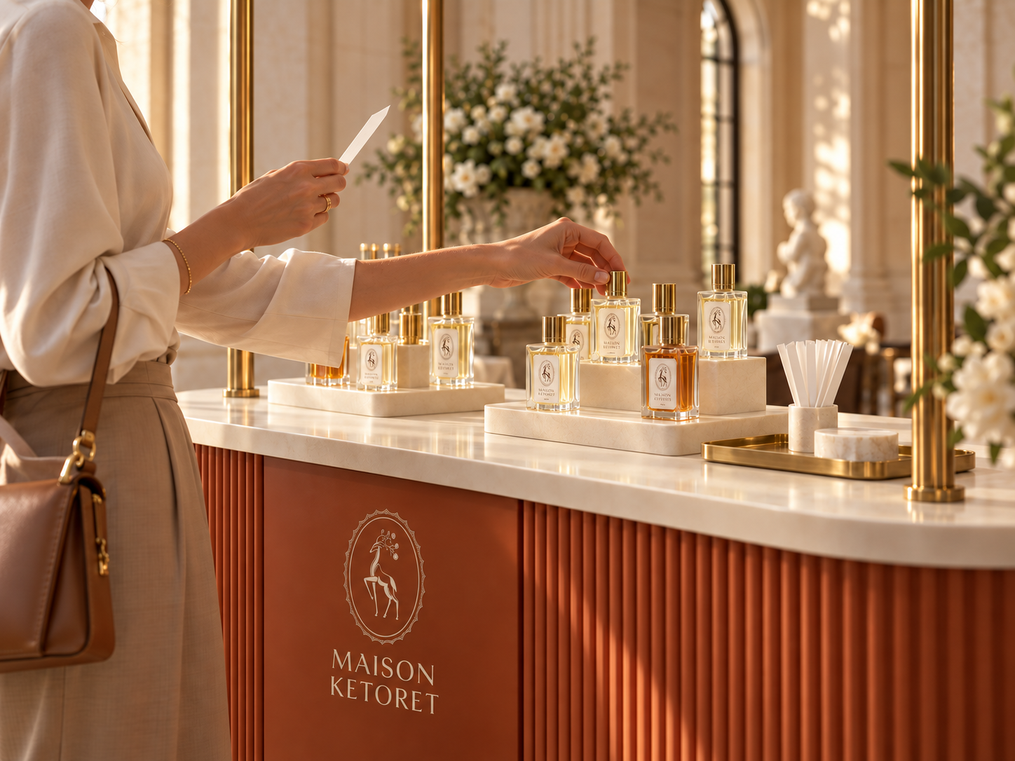 A selection of fragrances and blotters at the Maison Ketoret bar.